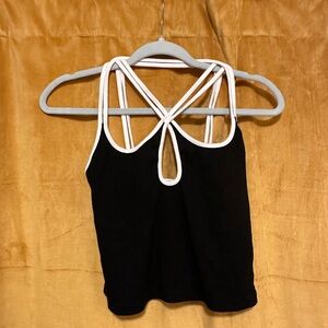 Black and White Strappy Crop Top